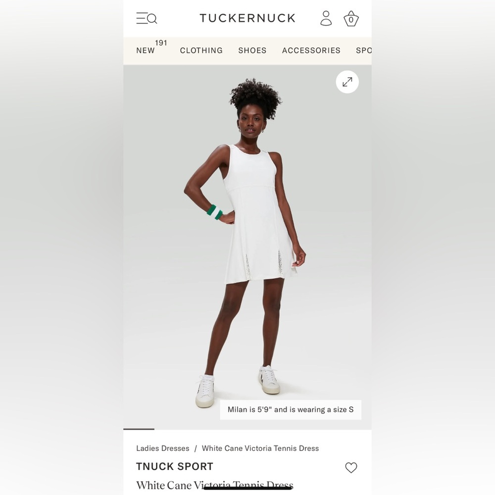 Tuckernuck TNUCK Sport White Cane Tennis Dress NWT